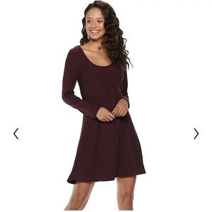 Maroon Long Sleeve Dress - Kohls / Mudd
